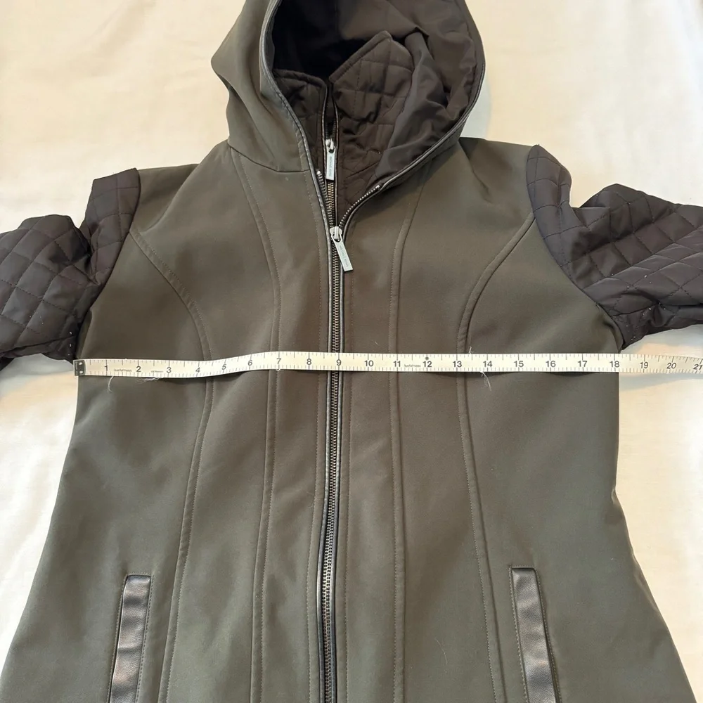 Michael Michael Kors XS Black Mixed Media Soft Shell Trench Coat Jacket